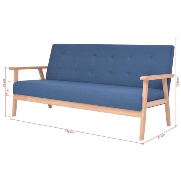 vidaXL sofasæt i 2 dele stof blå