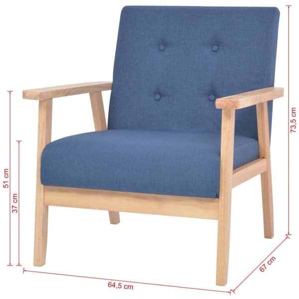 vidaXL sofasæt i 2 dele stof blå
