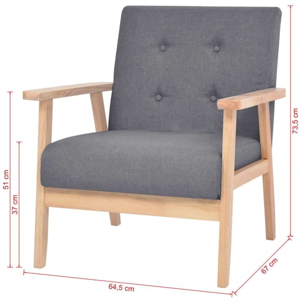 vidaXL sofasæt i 2 dele stof mørkegrå
