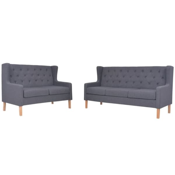 vidaXL sofasæt i 2 dele stof grå