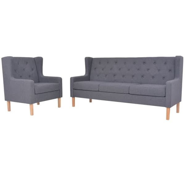 vidaXL sofasæt i 2 dele stof grå
