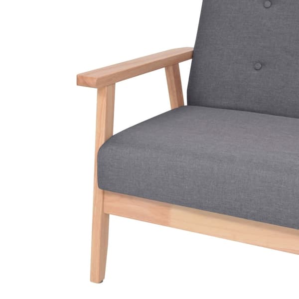 vidaXL Soffgrupp 2 delar tyg mörkgrå
