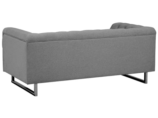 2-sits Chesterfield Soffa Ljusgrå Knappar Tuftad