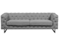 Miniatyrbild 1 av 11: 3-sits Chesterfield Soffa Ljusgrå Knappar Tuftad