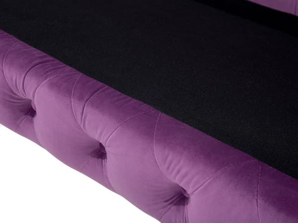 3-sits Soffa Lila Sammet Chesterfield Stil Lågt Ryggstöd