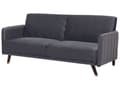 Miniatyrbild 5 av 11: Bäddsoffa 3-sits Sammet Grå Träben Modern Vardagsrum