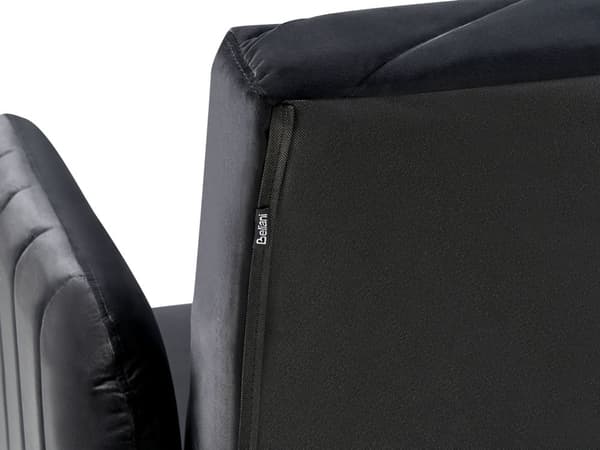 Bäddsoffa 3-sits Sammet Svart Träben Modern Vardagsrum