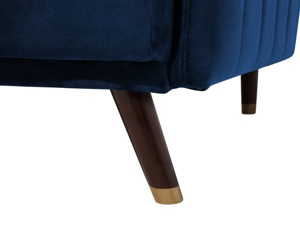 Bäddsoffa 3-sits Sammet Marinblå Träben Modern Vardagsrum
