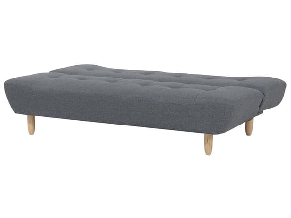 Soffa Mörkgrå Tyg Klädsel Träben 3-sits Skandinavisk Stil