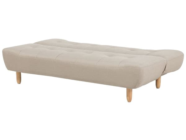 Soffa Beige Tyg Klädsel Träben 3-sits Skandinavisk Stil