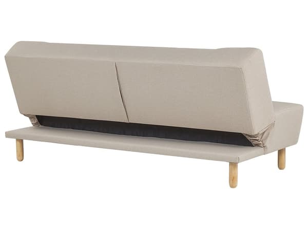 Soffa Beige Tyg Klädsel Träben 3-sits Skandinavisk Stil