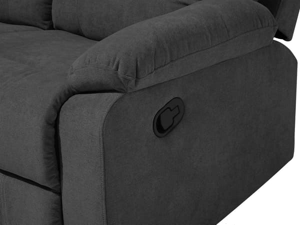 Soffa Mörkgrå 3-sits Manuellt Justerbart Ryggstöd och Fotstöd