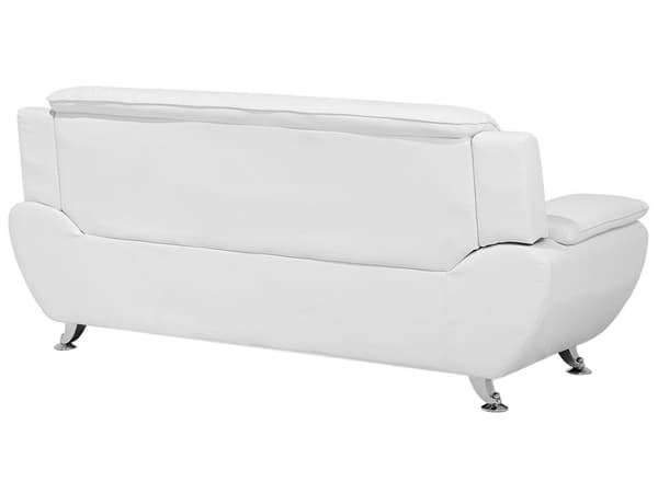 3-sits Soffa Vit Konstläder Kudde Modern