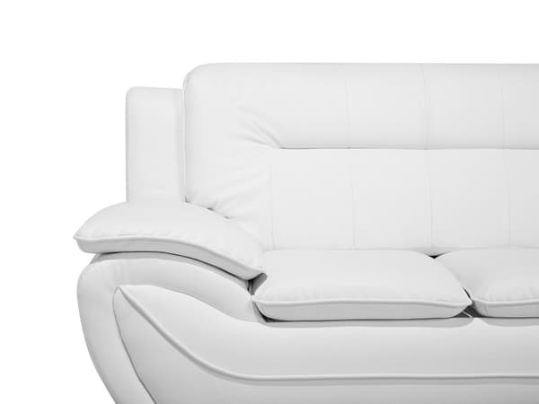 3-sits Soffa Vit Konstläder Kudde Modern