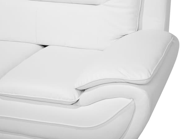 3-sits Soffa Vit Konstläder Kudde Modern