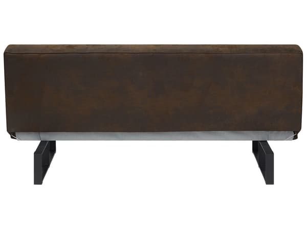 Vuodesohva tummanruskea 189 x 85 x 88 cm keinonahka metalli puu kolmelle käsinojaton säädettävä