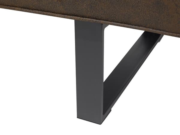 Vuodesohva tummanruskea 189 x 85 x 88 cm keinonahka metalli puu kolmelle käsinojaton säädettävä