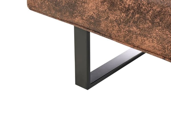 Vuodesohva tummanruskea 189 x 85 x 88 cm keinonahka metalli puu kolmelle käsinojaton säädettävä
