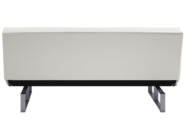 Vuodesohva valkoinen 189 x 85 x 88 cm keinonahka metalli puu kolmelle käsinojaton säädettävä