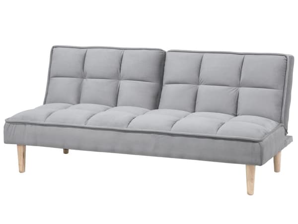 Vuodesohva vaaleanharmaa 177 x 80 x 80 cm polyesteri puu kolmelle säädettävä