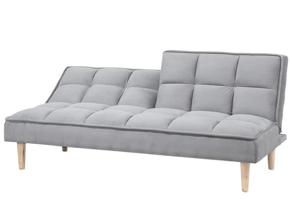 Vuodesohva vaaleanharmaa 177 x 80 x 80 cm polyesteri puu kolmelle säädettävä