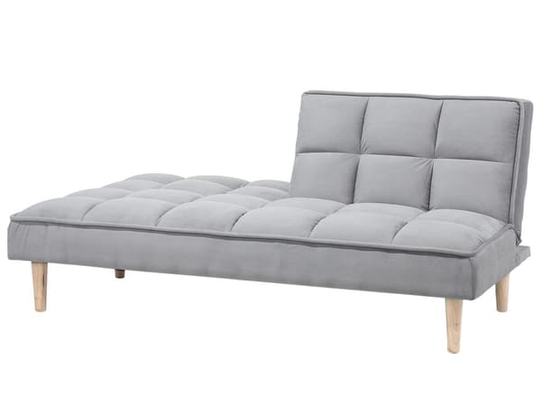 Vuodesohva vaaleanharmaa 177 x 80 x 80 cm polyesteri puu kolmelle säädettävä