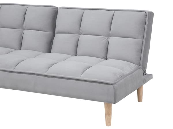Vuodesohva vaaleanharmaa 177 x 80 x 80 cm polyesteri puu kolmelle säädettävä