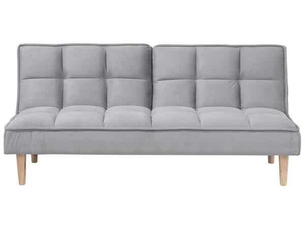 Vuodesohva vaaleanharmaa 177 x 80 x 80 cm polyesteri puu kolmelle säädettävä