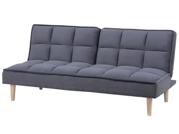 Vuodesohva tummanharmaa 177 x 80 x 80 cm polyesteri puu kolmelle säädettävä