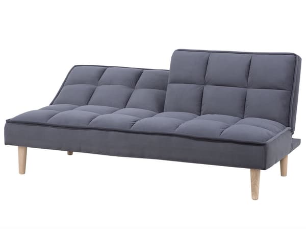 Vuodesohva tummanharmaa 177 x 80 x 80 cm polyesteri puu kolmelle säädettävä