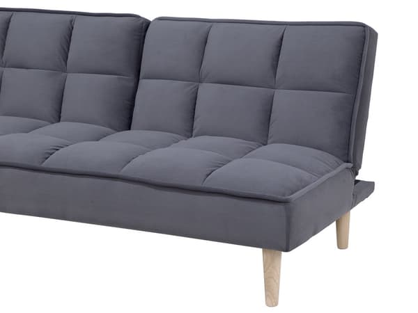 Vuodesohva tummanharmaa 177 x 80 x 80 cm polyesteri puu kolmelle säädettävä