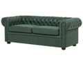 Pikkukuva 4 / 11: Sohva vihreä 198 x 70 x 75 cm keinonahkaverhoilu chesterfield irrotettava päällinen