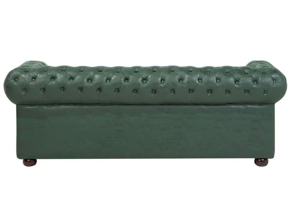 Sohva vihreä 198 x 70 x 75 cm keinonahkaverhoilu chesterfield irrotettava päällinen