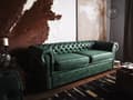 Pikkukuva 2 / 11: Sohva vihreä 198 x 70 x 75 cm keinonahkaverhoilu chesterfield irrotettava päällinen
