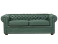 Pikkukuva 1 / 11: Sohva vihreä 198 x 70 x 75 cm keinonahkaverhoilu chesterfield irrotettava päällinen