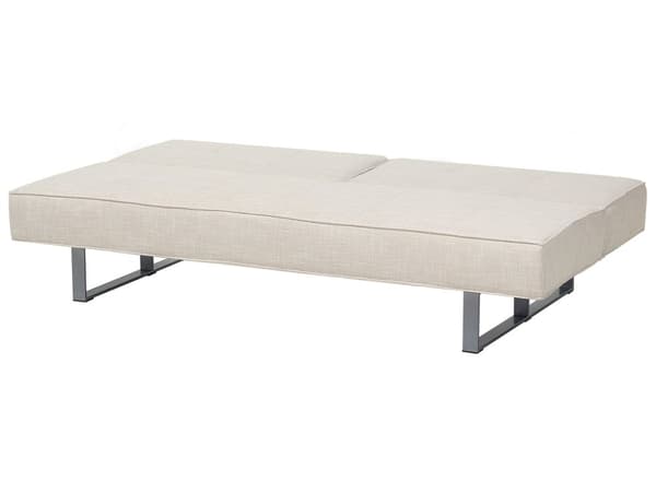 Vuodesohva vaalea beige 190 x 79 x 88 cm polyesteri metalli puu kolmelle säädettävä