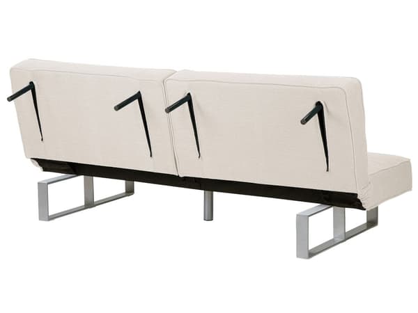 Vuodesohva vaalea beige 190 x 79 x 88 cm polyesteri metalli puu kolmelle säädettävä