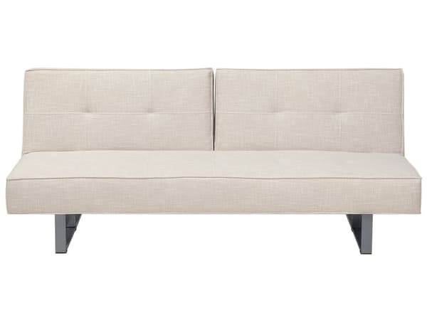 Vuodesohva vaalea beige 190 x 79 x 88 cm polyesteri metalli puu kolmelle säädettävä