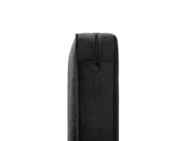 Sohva musta 201 x 70 x 75 cm samettiverhoilu kolmelle chesterfield