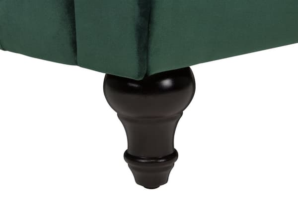 Sohva vihreä 201 x 70 x 75 cm samettiverhoilu kolmelle chesterfield