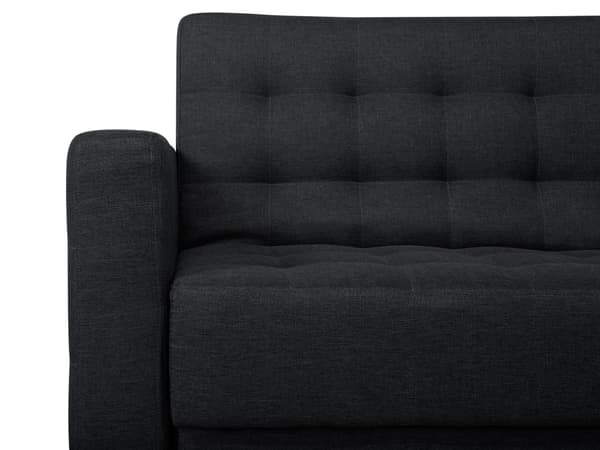 Kulmavuodesohva grafiitinharmaa 267 x 168 x 83 cm kangasverhoilu metalli vaneri neljälle vasen