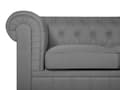 Pikkukuva 6 / 11: Sohva vaaleanharmaa 222 x 78 x 85 cm kangasverhoilu kolmelle chesterfield