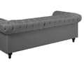 Pikkukuva 7 / 11: Sohva vaaleanharmaa 222 x 78 x 85 cm kangasverhoilu kolmelle chesterfield