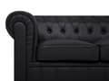 Pikkukuva 5 / 11: Sohva musta 222 x 78 x 85 cm keinonahkaverhoilu kolmelle chesterfield