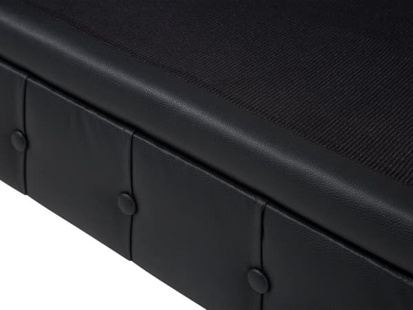 Sohva musta 222 x 78 x 85 cm keinonahkaverhoilu kolmelle chesterfield