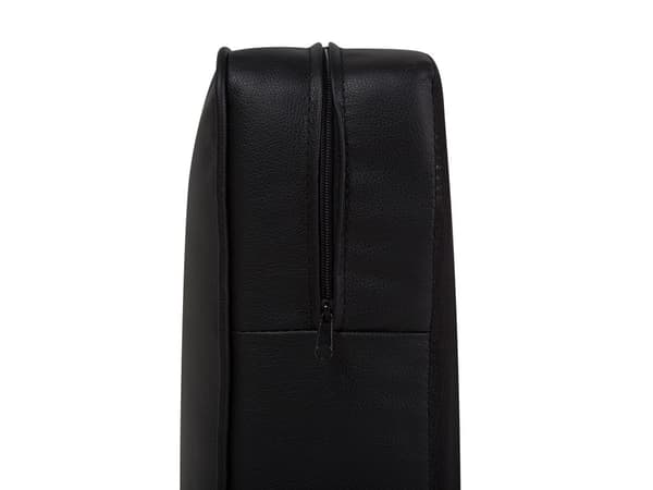 Sohva musta 222 x 78 x 85 cm keinonahkaverhoilu kolmelle chesterfield