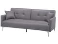 Pikkukuva 5 / 11: Vuodesohva harmaa 192 x 78 x 80 cm kangasverhoilu kolmelle metallijalat eukalyptuspuu