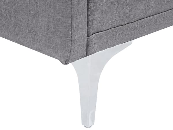 Vuodesohva harmaa 192 x 78 x 80 cm kangasverhoilu kolmelle metallijalat eukalyptuspuu