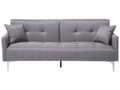 Pikkukuva 1 / 11: Vuodesohva harmaa 192 x 78 x 80 cm kangasverhoilu kolmelle metallijalat eukalyptuspuu