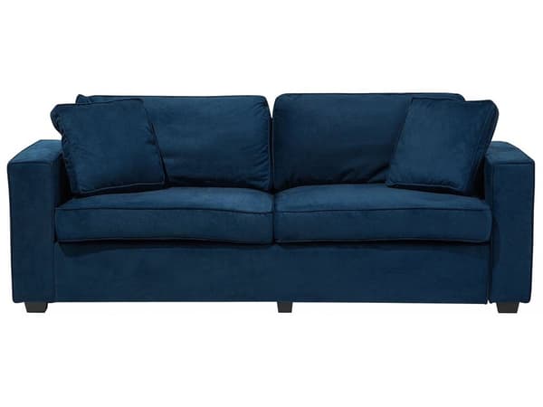 Sohva laivastonsininen 204 x 82 x 78 cm sametti puu vaneri kolmelle koristetyynyt moderni